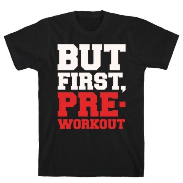 GYM FIT T-SHIRT PRE-WORKOUT WHITE PRINT T-SHIRT