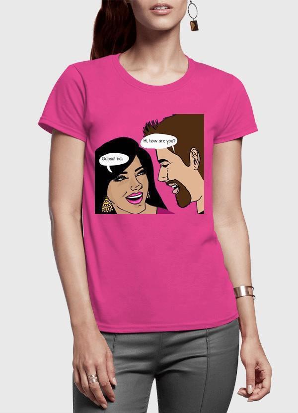 Saher Women T-Shirt SMALL / Pink Qabool Hai, At First Sight Half Sleeves Women T-shirt