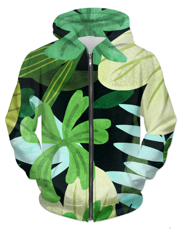 Virgin Teez Sublimation Hoodie Rain Forest UNISEX ZIP HOODIE