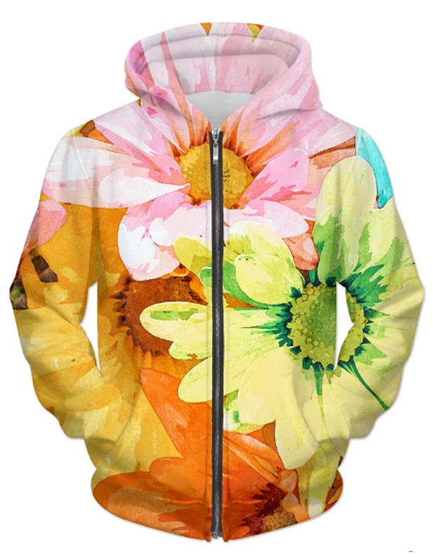 Virgin Teez Sublimation Hoodie Rain & Nature UNISEX ZIP HOODIE