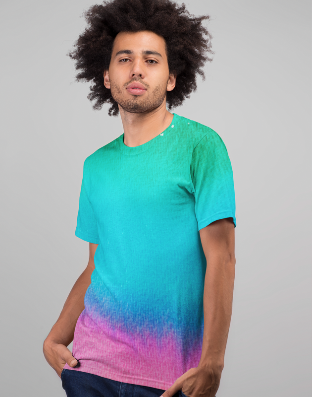 VIRGIN TEEZ Sublimation Men T-Shirt XS Rainbow Premium Sublimation Adult T-Shirt