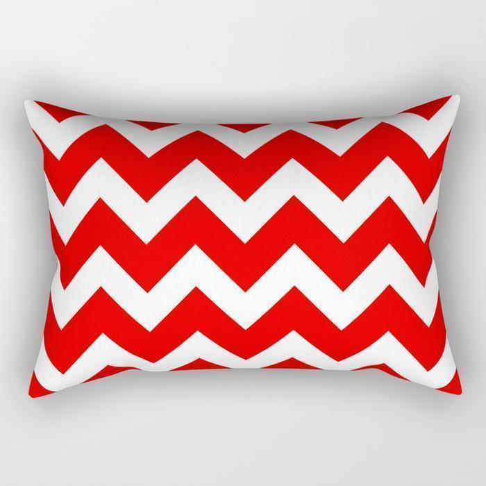 The Pillow pillows Red Waves Rectangle Pillow