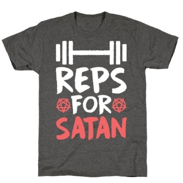 GYM FIT T-SHIRT REPS FOR SATAN CHARCOAL T-SHIRT