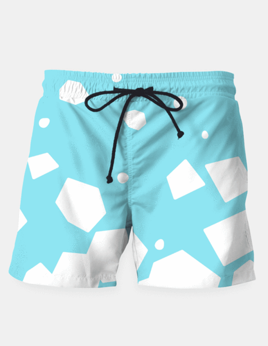 Maria Shorts SMALL (28"-18") / us Rockery on Blue Swim Shorts