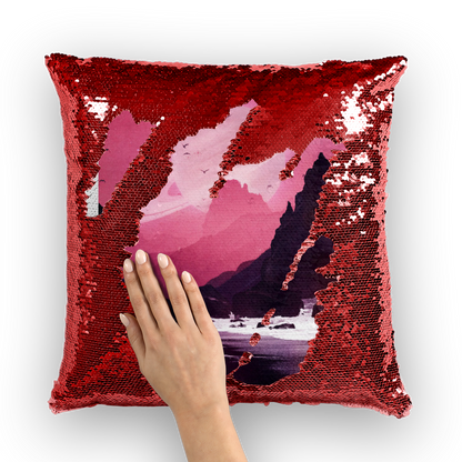 VIRGIN TEEZ Sequin Cover Red / White Roseate Sequin Cushion Cover