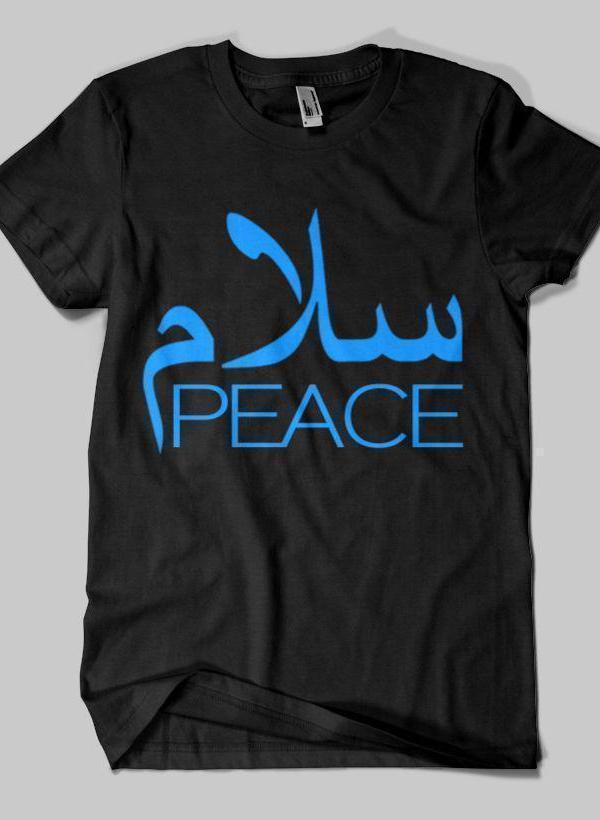 Fahad Khan T-shirt SMALL / Black SALAM PEACE Islamic Half Sleeves T-shirt