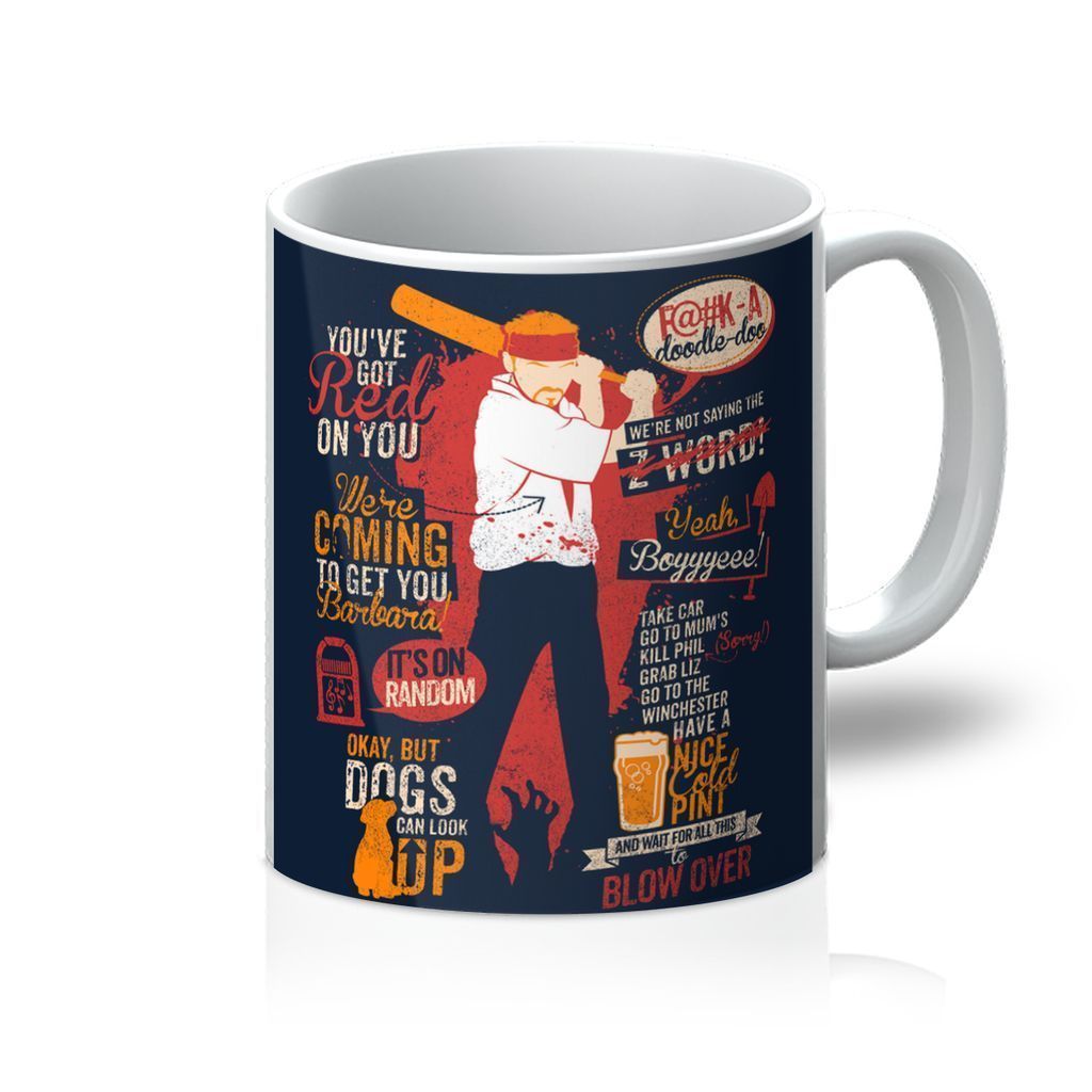 VIRGIN TEEZ Homeware 11oz Shaun of the Dead Quotes Mug