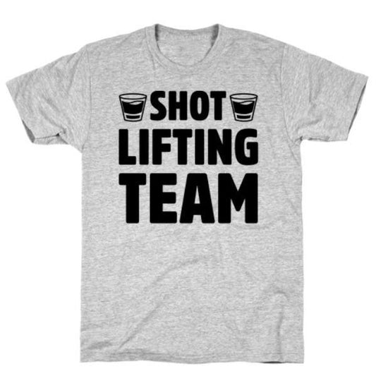 GYM FIT T-SHIRT SHOT LIFTING TEAM GREY T-SHIRT