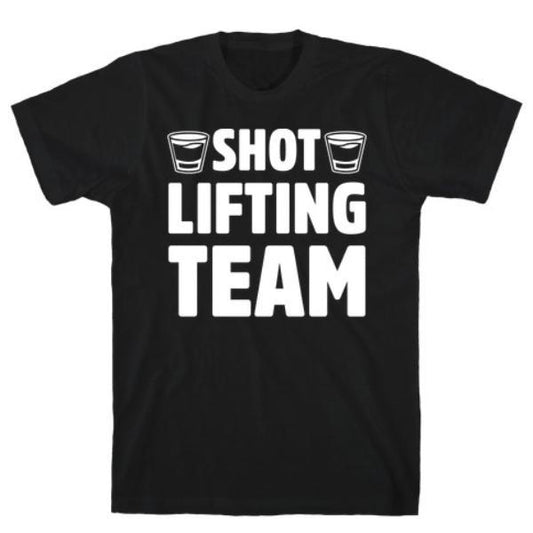 GYM FIT T-SHIRT SHOT LIFTING TEAM WHITE PRINT T-SHIRT