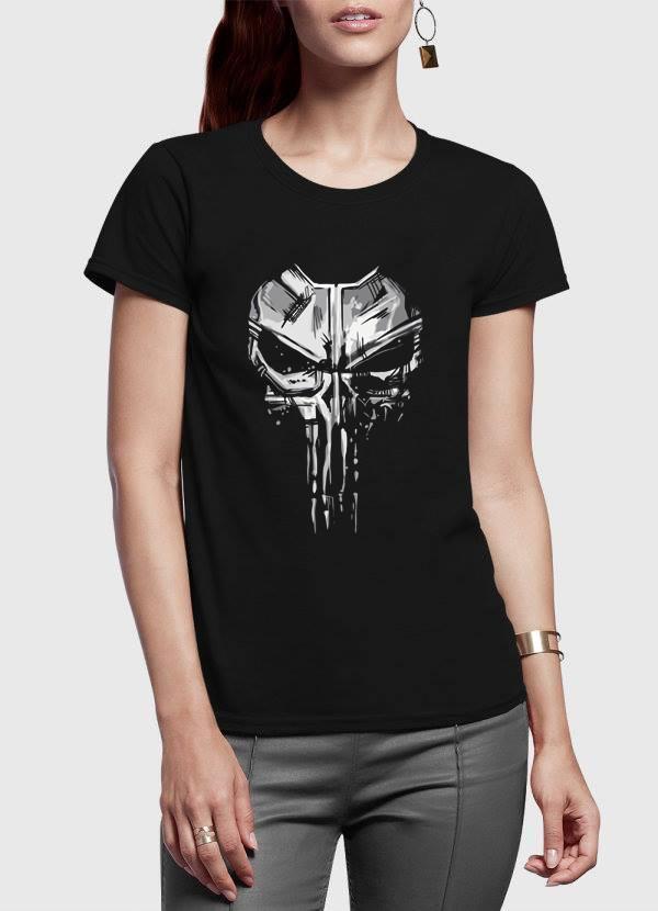 M Nidal Khan Women T-Shirt Skull Half Sleeves Women Black T-shirt