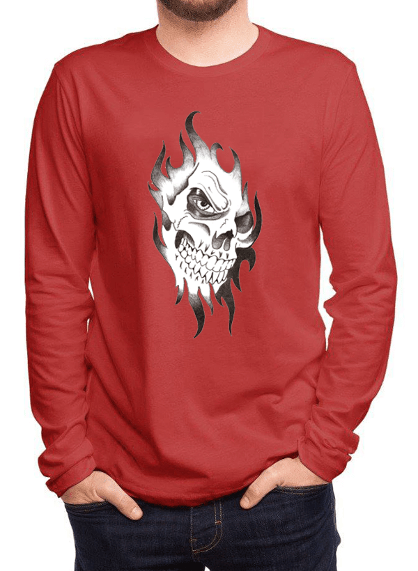 Aneeq Arshad T-shirt SMALL / Red Skull Sketch Full Sleeves T-shirt