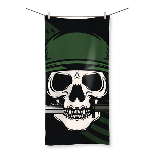 kite.ly Homeware 19.7"x39.4" Skull With Bayonet  Beach Towel