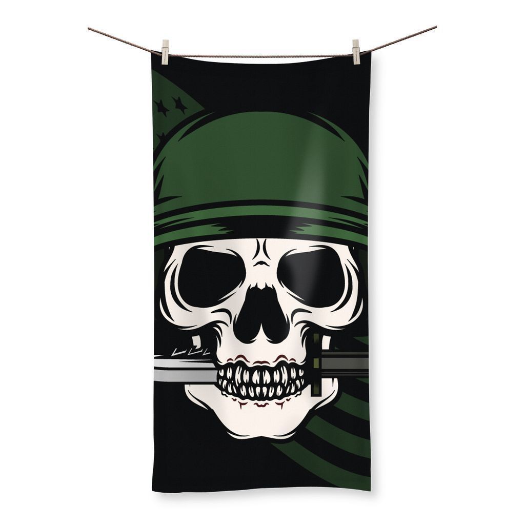 kite.ly Homeware 27.5"x55.0" Skull With Bayonet  Beach Towel