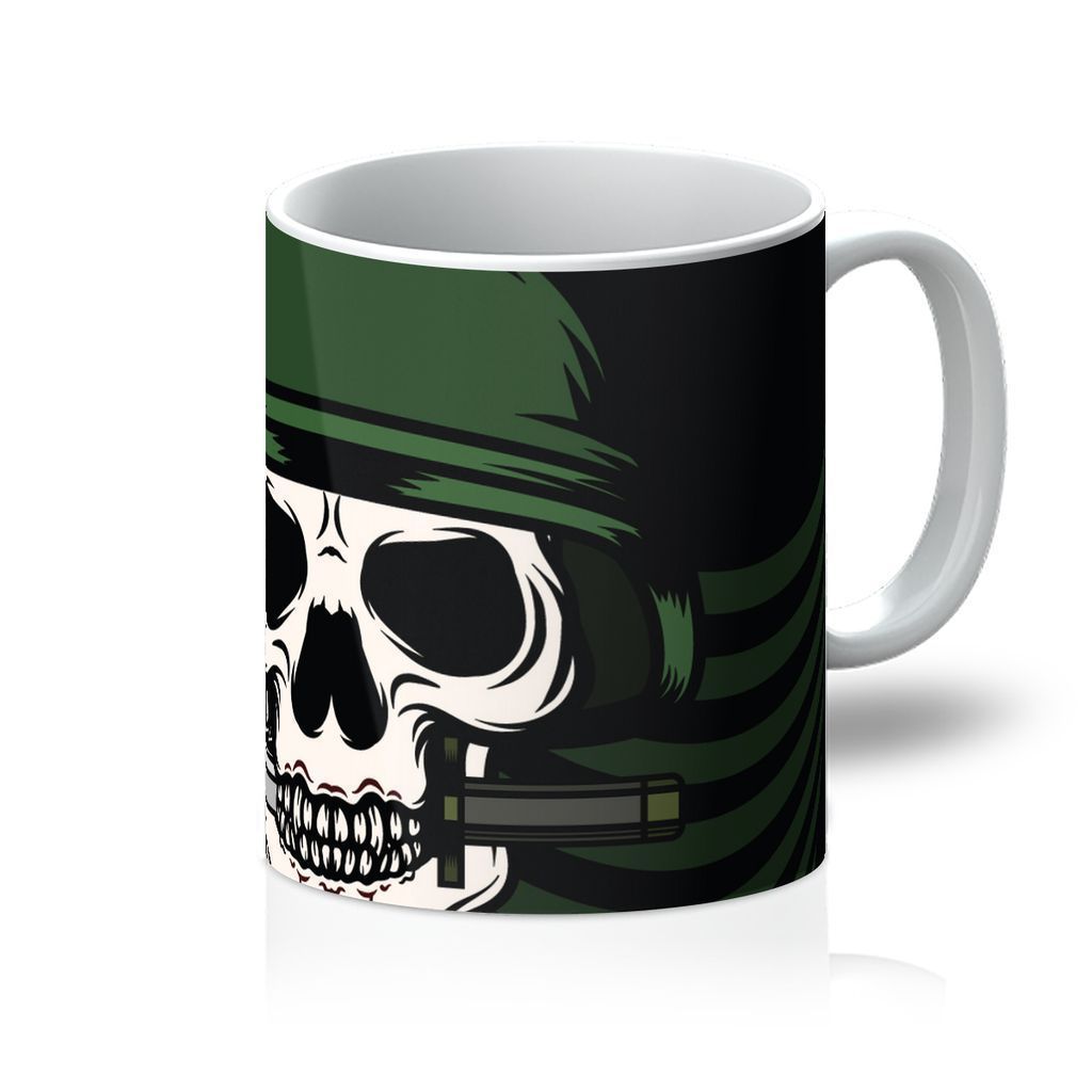 VIRGIN TEEZ Homeware 11oz Skull With Bayonet  Mug