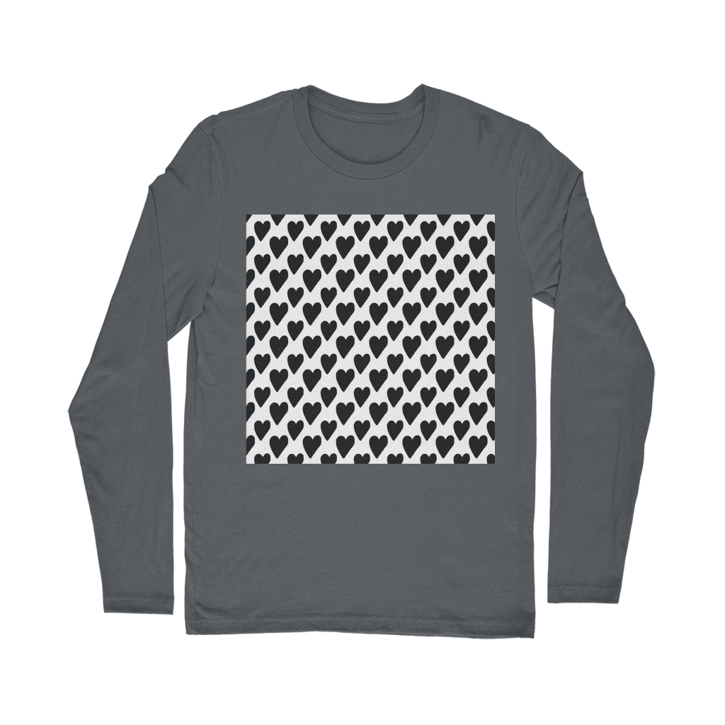 VIRGIN TEEZ Long sleeves T-shirt Dark Grey / Unisex / S Small Hearts Classic Long Sleeve T-Shirt