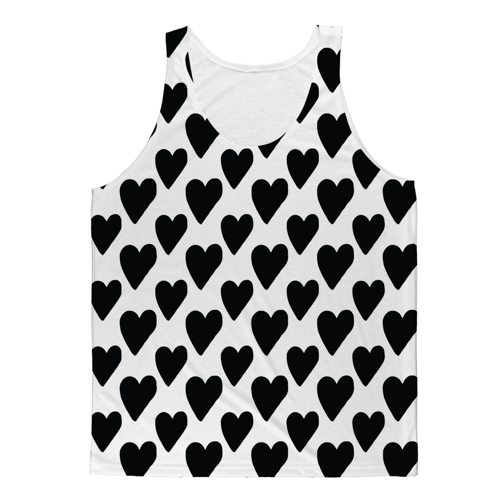 VIRGIN TEEZ Tank Top XS Small Hearts Classic Sublimation Adult Tank Top