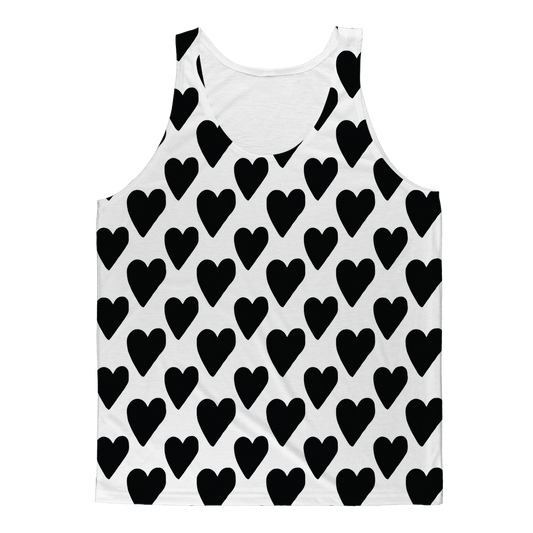 VIRGIN TEEZ Tank Top XS Small Hearts Classic Sublimation Adult Tank Top