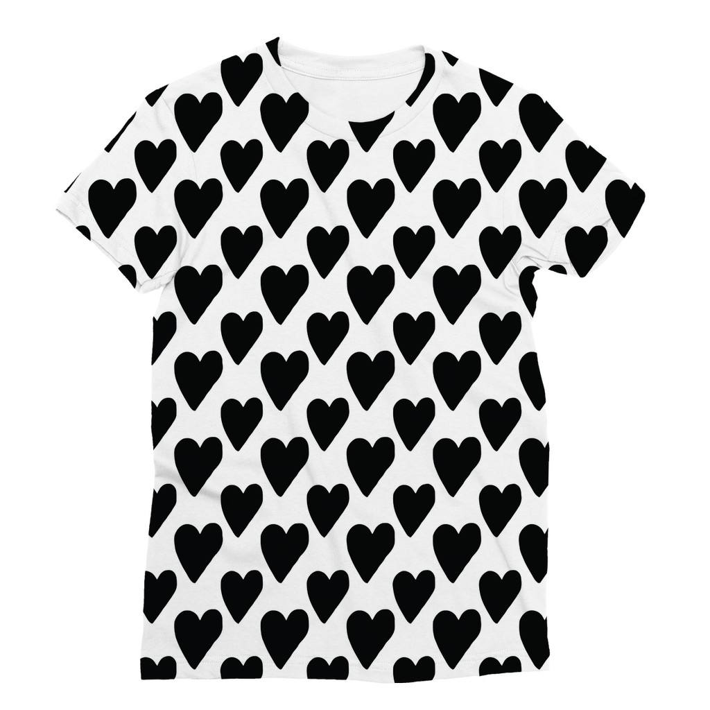 VIRGIN TEEZ Sublimation Women's T-Shirt XS Small Hearts Classic Sublimation Women's T-Shirt