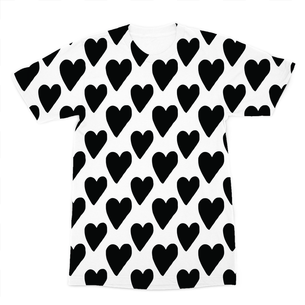 VIRGIN TEEZ Sublimation Men T-Shirt XS Small Hearts Premium Sublimation Adult T-Shirt