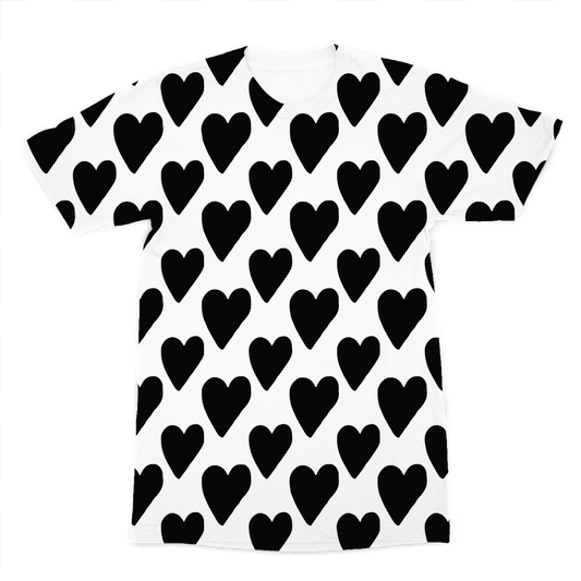 VIRGIN TEEZ Sublimation Men T-Shirt XS Small Hearts Premium Sublimation Adult T-Shirt