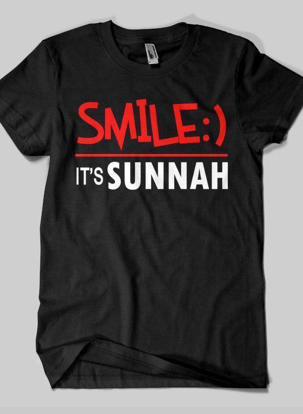 Fahad Khan T-shirt SMALL / Black SMILE IT'S SUNNAH Islamic Half Sleeves T-shirt