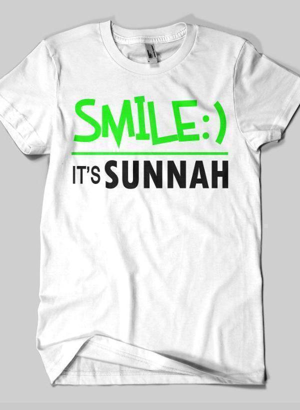 Fahad Khan T-shirt SMALL / White SMILE IT'S SUNNAH Islamic Half Sleeves T-shirt