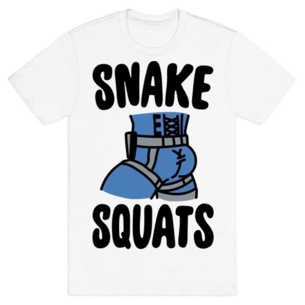 GYM FIT T-SHIRT SNAKE SQUATS PARODY T-SHIRT