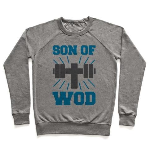 Virgin Teez  Pullover Crewneck Sweatshirt / x-small / Heathered Gray SON OF WOD CREWNECK SWEATSHIRT