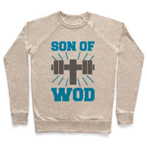 Virgin Teez  Pullover Crewneck Sweatshirt / x-small / Heathered Oatmeal SON OF WOD CREWNECK SWEATSHIRT