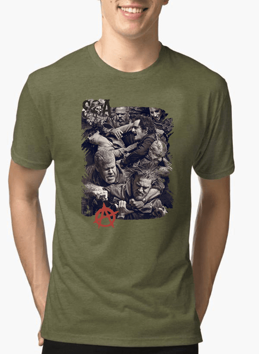 M Nidal Khan T-shirt SMALL / Green Sons on Anarchy Half Sleeves Melange T-shirt