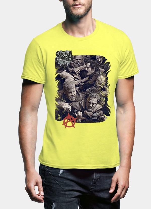 M Nidal Khan T-shirt SMALL / Yellow Sons on Anarchy Half Sleeves T-shirt