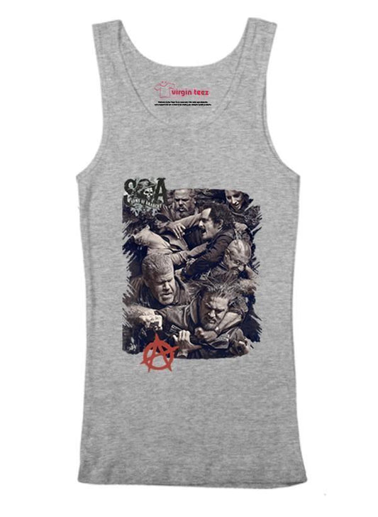 M Nidal Khan Tank Top SMALL / Gray Sons on Anarchy Tank Top