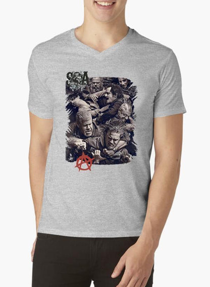 M Nidal Khan T-shirt SMALL / Gray Sons on Anarchy V-Neck T-shirt