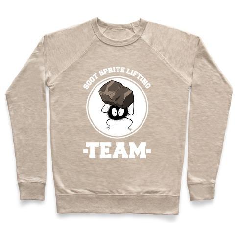 Virgin Teez  Pullover Crewneck Sweatshirt / x-small / Heathered Oatmeal SOOT SPRITE LIFTING TEAM CREWNECK SWEATSHIRT