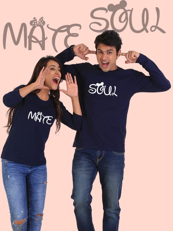 HUM TUM T-SHIRT Soulmate Couple Full Sleeves Navy