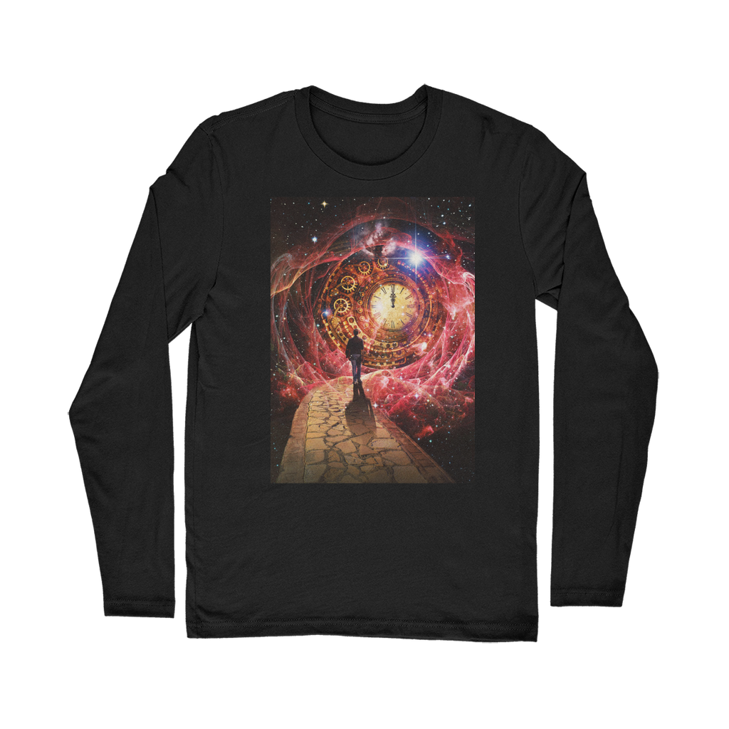 VIRGIN TEEZ Long sleeves T-shirt Black / Unisex / S Space and Time Classic Long Sleeve T-Shirt