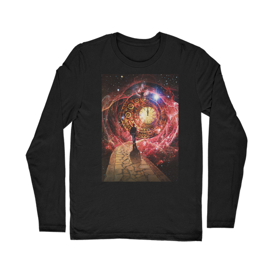 VIRGIN TEEZ Long sleeves T-shirt Black / Unisex / S Space and Time Classic Long Sleeve T-Shirt