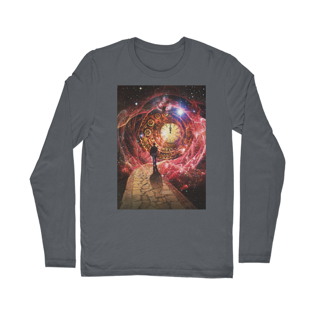 VIRGIN TEEZ Long sleeves T-shirt Dark Grey / Unisex / S Space and Time Classic Long Sleeve T-Shirt