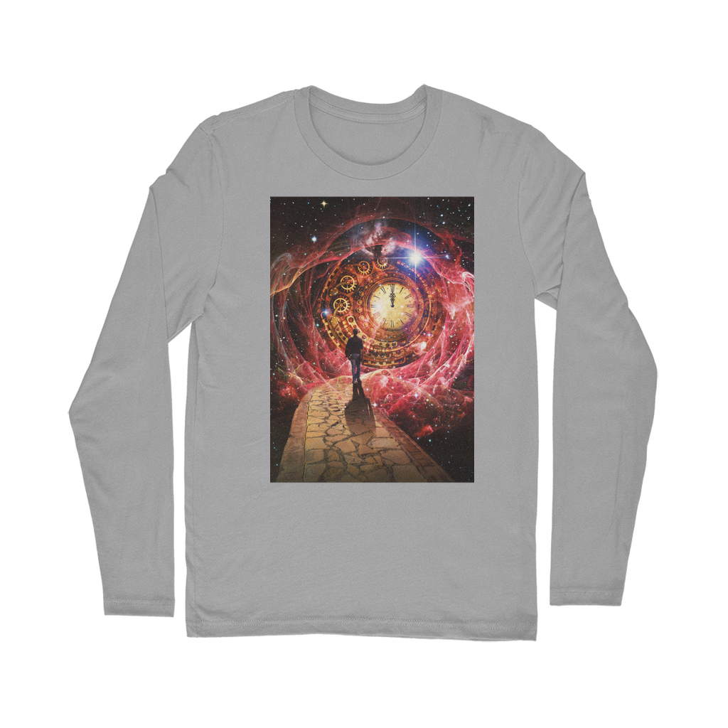 VIRGIN TEEZ Long sleeves T-shirt Light Grey / Unisex / S Space and Time Classic Long Sleeve T-Shirt