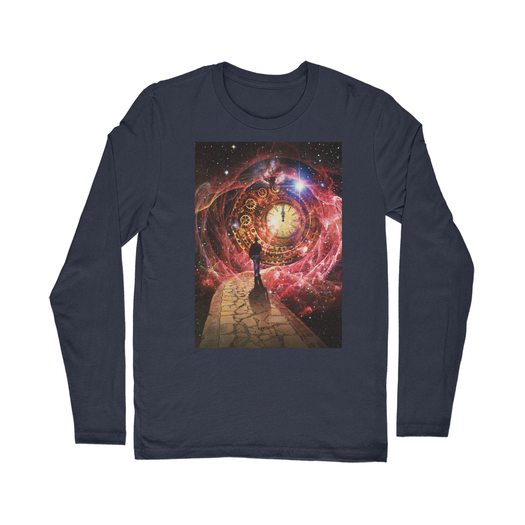 VIRGIN TEEZ Long sleeves T-shirt NAVY / Unisex / S Space and Time Classic Long Sleeve T-Shirt