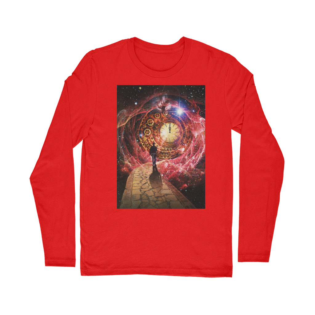 VIRGIN TEEZ Long sleeves T-shirt Red / Unisex / S Space and Time Classic Long Sleeve T-Shirt