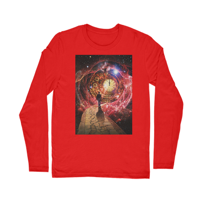 VIRGIN TEEZ Long sleeves T-shirt Red / Unisex / S Space and Time Classic Long Sleeve T-Shirt