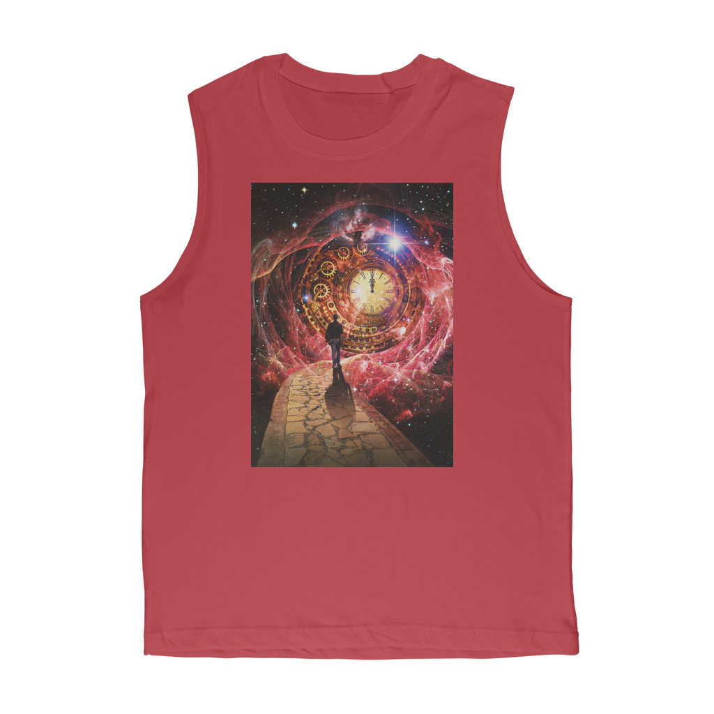 VIRGIN TEEZ Tank Top Red / Unisex / S Space and Time Premium Adult Muscle Top