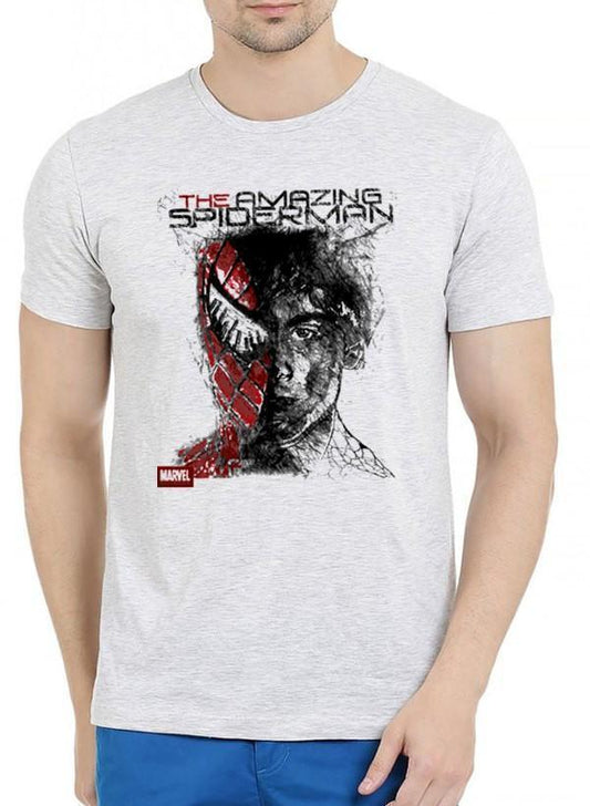 M Nidal Khan T-shirt SMALL / Offwhite Spider Man Half Sleeves Melange T-shirt