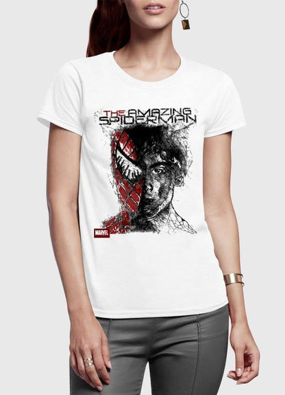 M Nidal Khan Women T-Shirt SMALL / White Spider Man Half Sleeves Women T-shirt