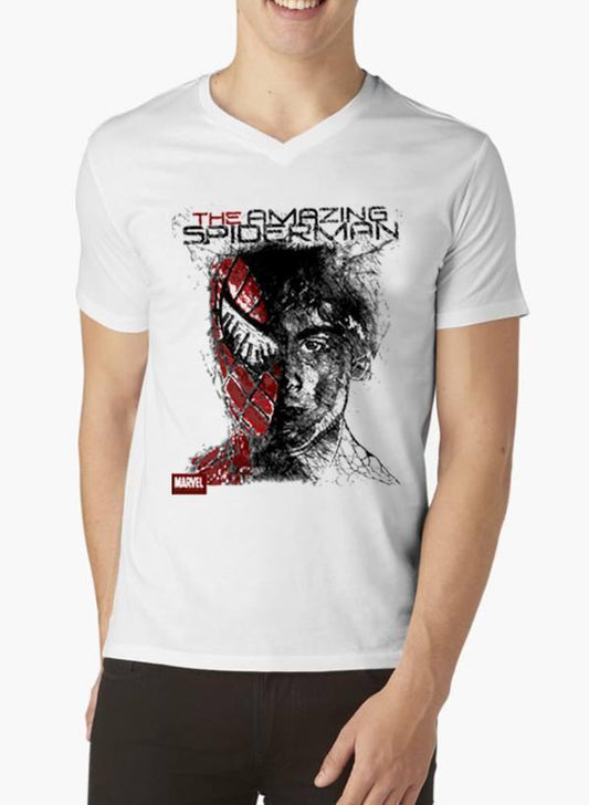 M Nidal Khan T-shirt SMALL / White Spider Man V-Neck T-shirt