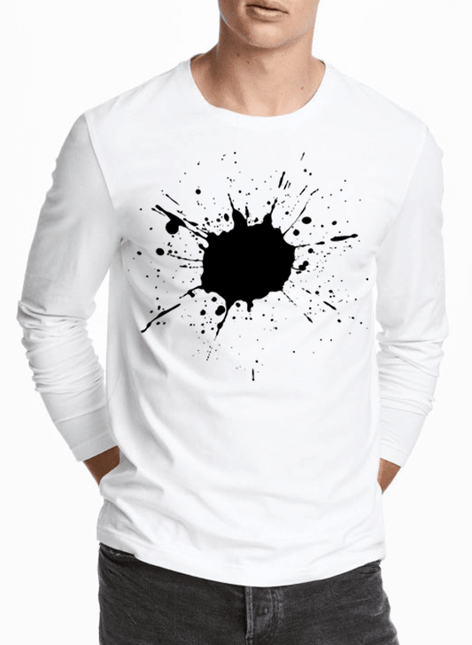 Aneeq Arshad T-shirt SMALL / White Splatter Full Sleeves T-shirt