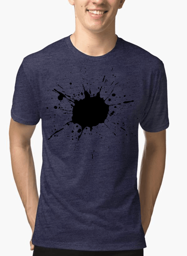 Aneeq Arshad T-shirt SMALL / Navy Splatter Half Sleeves Melange T-shirt