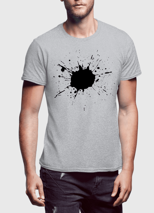 Aneeq Arshad T-shirt SMALL / Gray Splatter Half Sleeves T-shirt