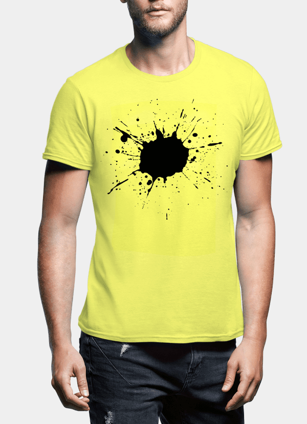 Aneeq Arshad T-shirt SMALL / Yellow Splatter Half Sleeves T-shirt